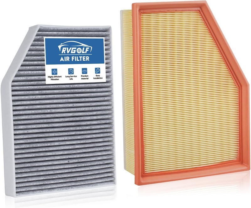 RVgolf Store Engine+Cabin Air Filters Fit for 2018-2019 BMW X3 (XDrive30i/SDrive30i/M40i), 2020-2021 X3 (XDrive30i/SDrive30i), 2019 X4, 2020-2022 X4 (XDrive30i Only) Car Accessories 64119382885 13718691835 - Image 1